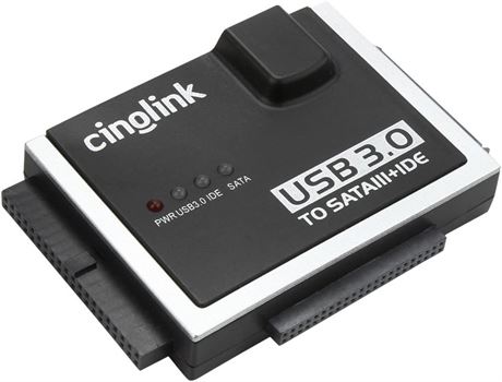 Cinolink SATA IDE to USB 3.0 Adapter for Universal 2.5"/3.5" Inch IDE & SATA HDD