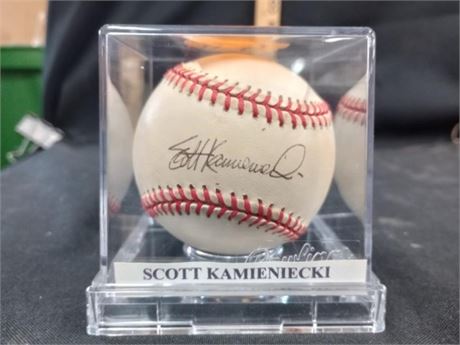 Rawlings AL Baseball sign by Scott Kamieniecki